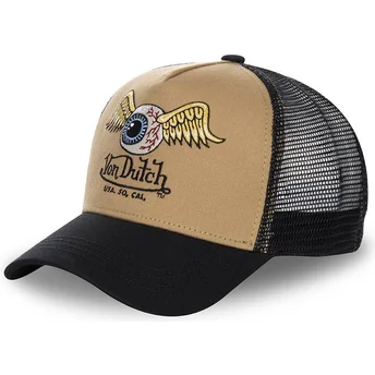 Boné trucker castanho e preto MOU da Von Dutch
