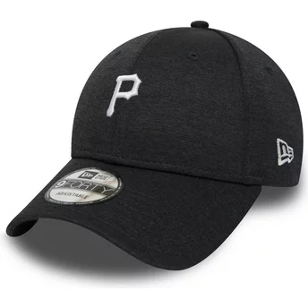 Boné curvo preto ajustável 9FORTY Shadow Tech da Pittsburgh Pirates MLB da New Era