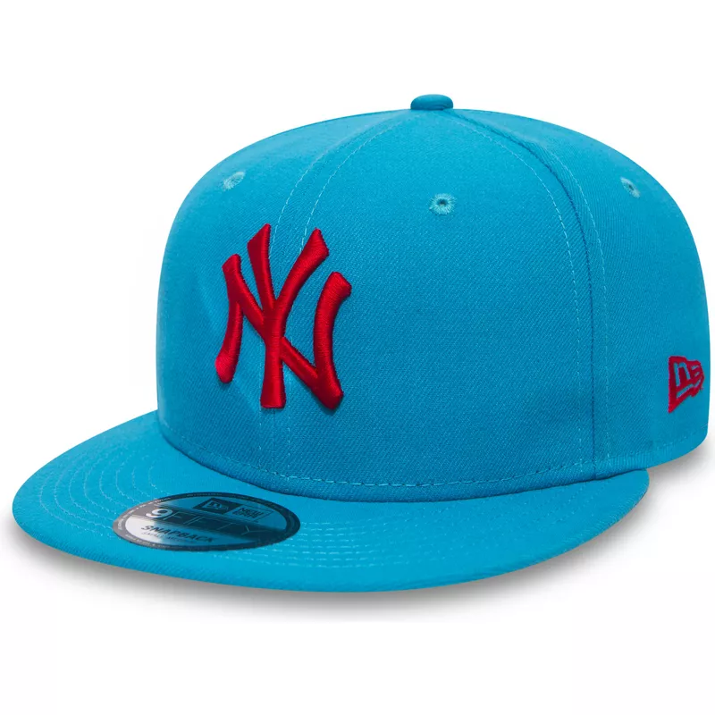 bone-plano-azul-snapback-com-logo-vermelho-9fifty-essential-league-da-new-york-yankees-mlb-da-new-era
