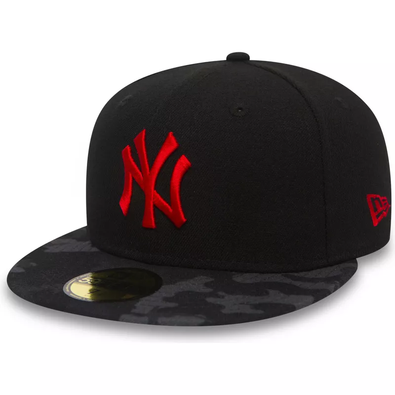 bone-plano-preto-justo-com-logo-vermelho-59fifty-contrast-camo-da-new-york-yankees-mlb-da-new-era