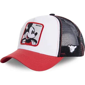 Boné trucker branco, preto e vermelho Mickey Mouse MIC4 Disney da Capslab