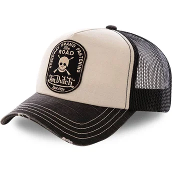 Boné trucker cinza e preto CREW7 da Von Dutch