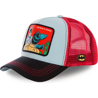 Boné trucker azul e vermelho Batman & Robin MEM1 DC Comics da Capslab