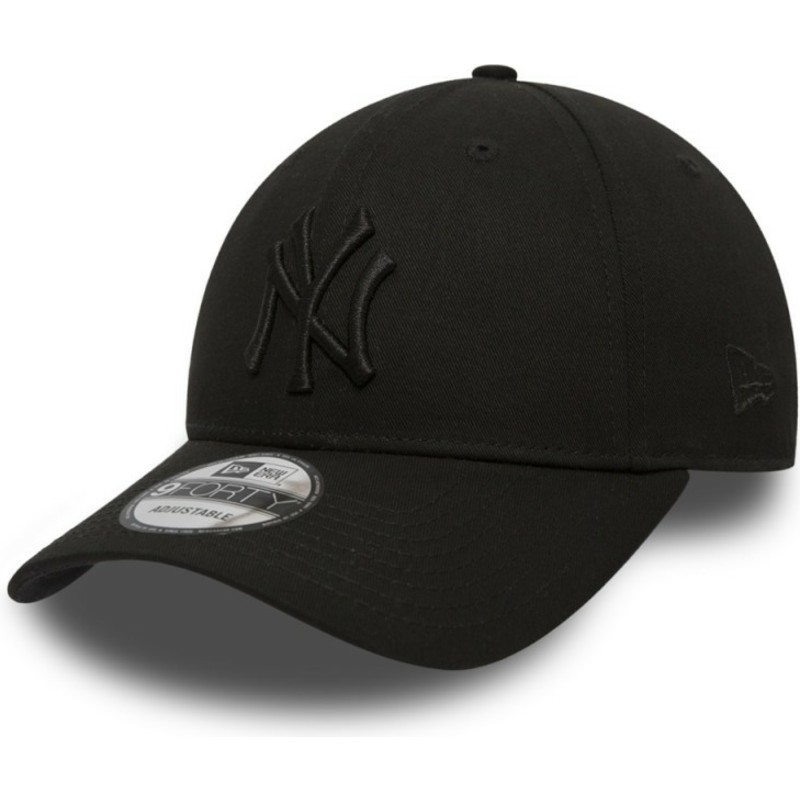 bone-curvo-preto-ajustavel-com-logo-preto-9forty-league-essential-da-new-york-yankees-mlb-da-new-era