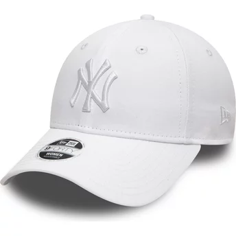 Boné curvo branco ajustável com logo branco 9FORTY League Essential da New York Yankees MLB da New Era