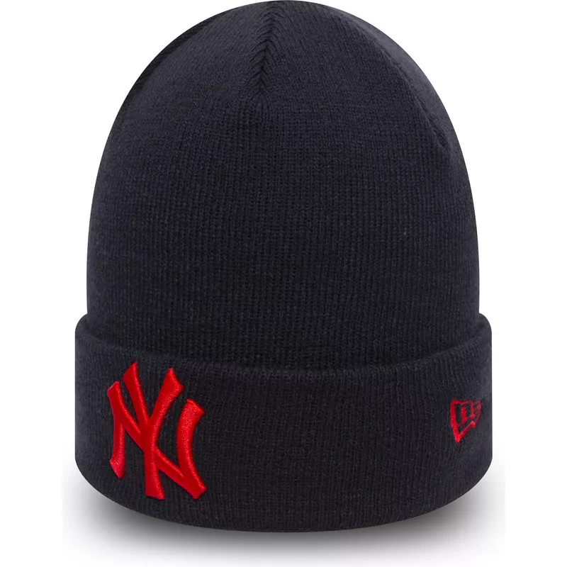 gorro-azul-marinho-com-logo-vermelho-cuff-knit-league-essential-da-new-york-yankees-mlb-da-new-era