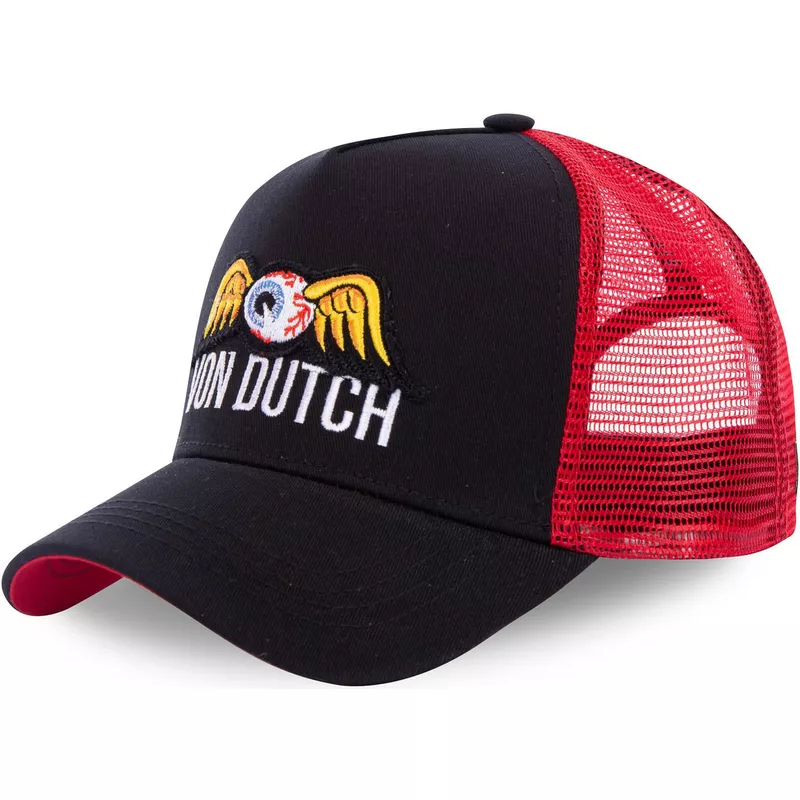 Boné trucker branco, vermelho e preto PAT RED da Von Dutch
