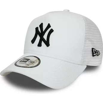 Boné trucker branco com logo preto Essential A Frame da New York Yankees MLB da New Era