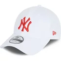 bone-curvo-branco-ajustavel-com-logo-vermelho-9forty-league-essential-da-new-york-yankees-mlb-da-new-era