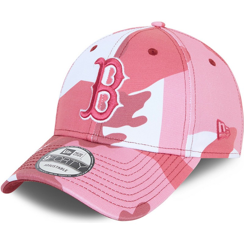 bone-curvo-camuflagem-rosa-ajustavel-com-logo-rosa-9forty-da-boston-red-sox-mlb-da-new-era