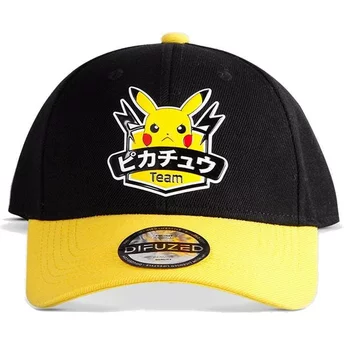 Boné curvo preto e amarelo snapback Pikachu Olympics Pokémon da Difuzed