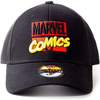 Boné curvo preto ajustável 3D Logo Marvel Comics da Difuzed