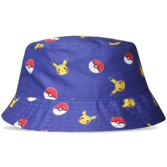 Chapéu balde azul para criança Pikachu Poké Ball Pokémon da Difuzed