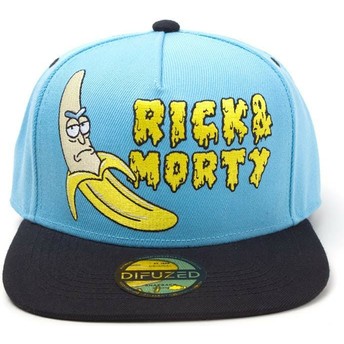 Boné plano azul e preto snapback Rick Banana Rick e Morty da Difuzed