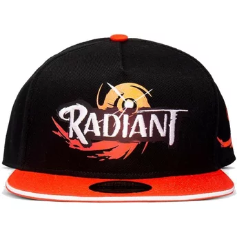 Boné plano preto e laranja snapback Logo Radiant da Difuzed
