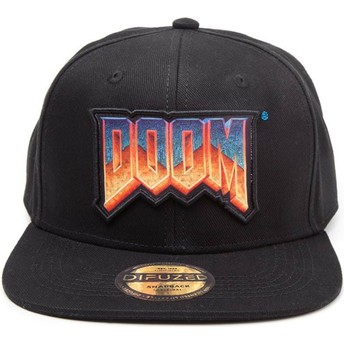 Boné plano preto snapback Logo Doom da Difuzed