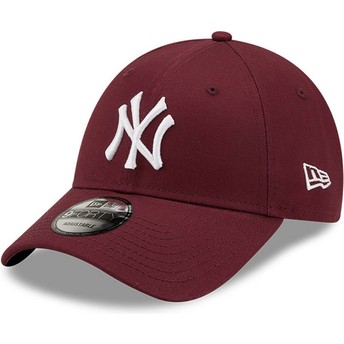 Boné curvo grená ajustável 9FORTY League Essential da New York Yankees MLB da New Era