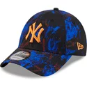 bone-curvo-azul-ajustavel-com-logo-laranja-9forty-ray-scape-da-new-york-yankees-mlb-da-new-era