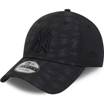 Boné curvo preto ajustável 9FORTY Reflective Pack da New York Yankees MLB da New Era