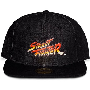 Boné plano preto snapback Street Fighter Logo da Difuzed