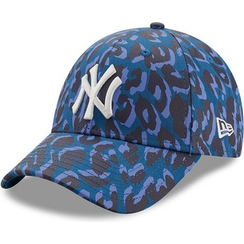 Boné curvo camuflagem azul ajustável 9FORTY All Over Camo da New York Yankees MLB da New Era