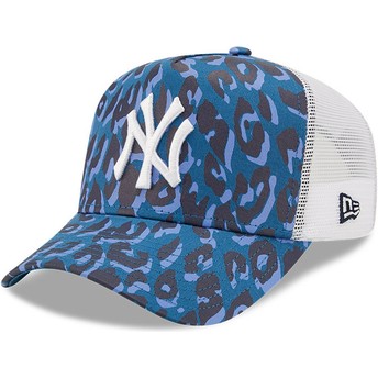 Boné trucker camuflagem azul A Frame Seasonal Camo da New York Yankees MLB da New Era
