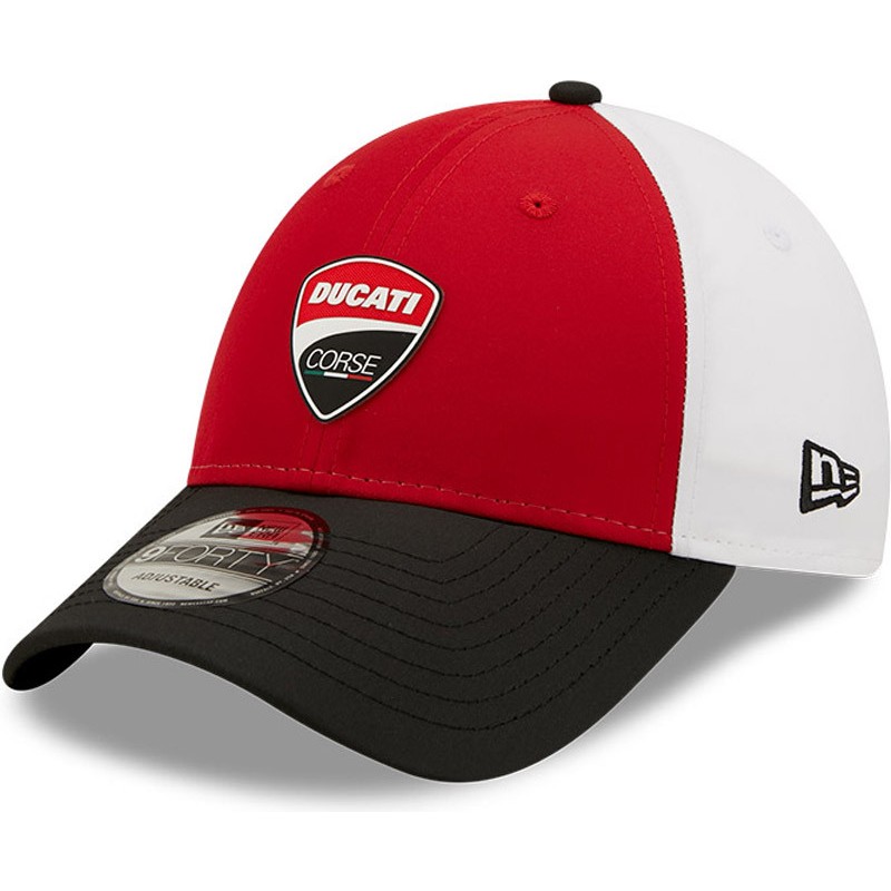 Cappellino New Era 9Forty Ducati Color Block Rosso - Unisex, Regolabile, Logo Ducati Corse Ricamato