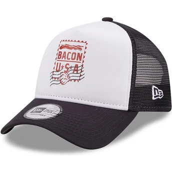 Boné trucker branco e azul marinho A Frame da Lehigh Valley IronPigs MiLB da New Era