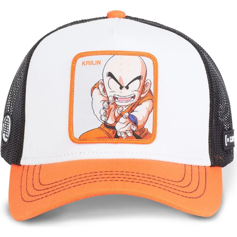 Boné trucker branco, preto e laranja Son Goku Criança DB3 GOK2