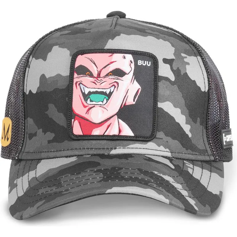 Boné curvo preto ajustável Kid Buu TAG BUU Dragon Ball da Capslab