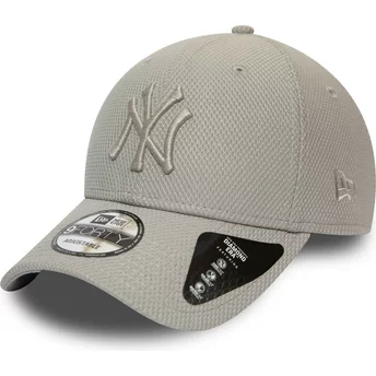 Boné curvo cinza ajustável com logo cinza 9FORTY Diamond Era da New York Yankees MLB da New Era