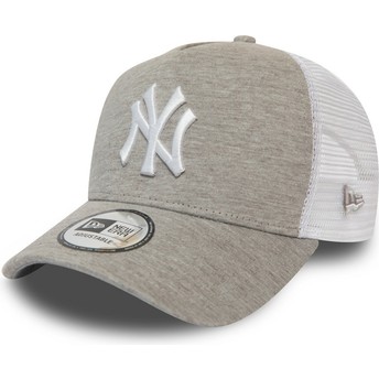 Boné trucker cinza e branco A Frame Camisola Essential da New York Yankees MLB da New Era