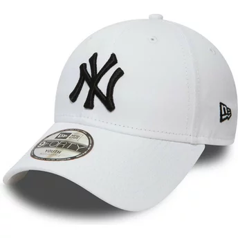 Boné curvo branco ajustável para criança 9FORTY League Essential da New York Yankees MLB da New Era