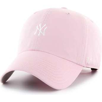 Boné curvo rosa ajustável Clean Up Base Runner da New York Yankees MLB da 47 Brand