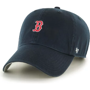 Boné curvo azul marinho ajustável Clean Up Base Runner da Boston Red Sox MLB da 47 Brand