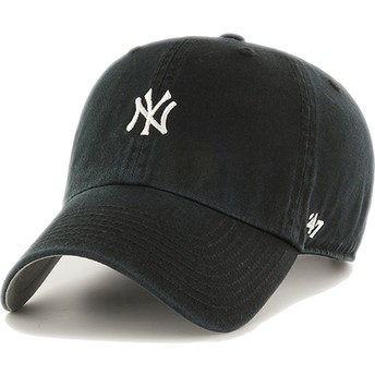 Boné curvo preto ajustável Clean Up Base Runner da New York Yankees MLB da 47 Brand