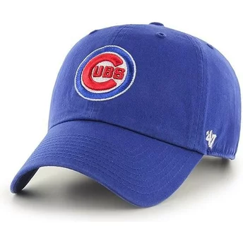 Boné curvo azul ajustável Clean Up da Chicago Cubs MLB da 47 Brand
