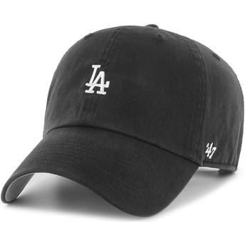 Boné curvo preto ajustável Clean Up Base Runner da Los Angeles Dodgers MLB da 47 Brand