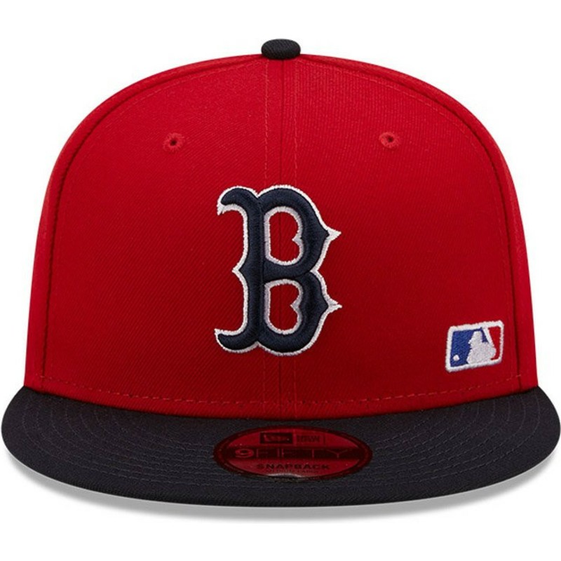 bone-plano-vermelho-e-azul-marinho-snapback-9fifty-team-arch-da-boston-red-sox-mlb-da-new-era