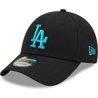 Boné curvo azul marinho ajustável com logo azul 9FORTY League Essential da Los Angeles Dodgers MLB da New Era