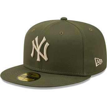 Boné plano verde justo 59FIFTY League Essential da New York Yankees MLB da New Era