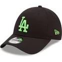 bone-curvo-preto-ajustavel-com-logo-verde-9forty-neon-pack-da-los-angeles-dodgers-mlb-da-new-era