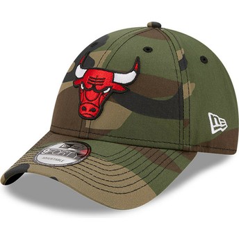 Boné curvo camuflagem ajustável 9FORTY da Chicago Bulls NBA da New Era