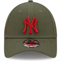 bone-curvo-verde-ajustavel-com-logo-vermelho-9forty-stadium-food-da-new-york-yankees-mlb-da-new-era