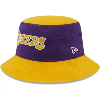Chapéu balde violeta e amarelo Tapered Washed Pack da Los Angeles Lakers NBA da New Era