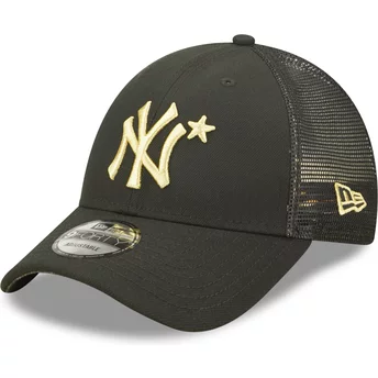 Boné trucker preto com logo dourado 9FORTY All Star Game da New York Yankees MLB da New Era