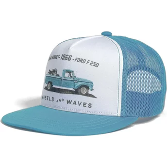 Boné trucker plano branco e azul 1966 WW23 da Wheels And Waves