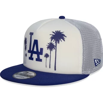 Boné trucker plano branco e azul snapback 9FIFTY All Star Game da Los Angeles Dodgers MLB da New Era