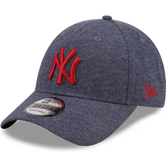 Boné curvo cinza ajustável com logo vermelho 9FORTY Camisola Essential da New York Yankees MLB da New Era