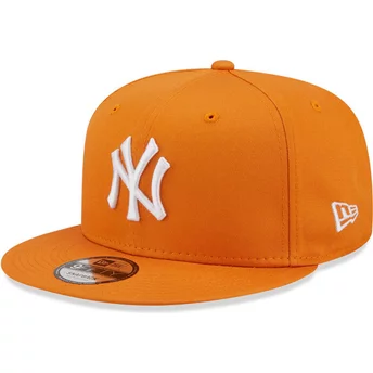 Boné plano laranja snapback 9FIFTY League Essential da New York Yankees MLB da New Era